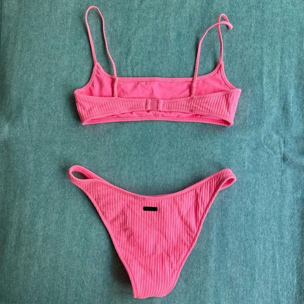 Triangl Swimwear Hot Pink Ribbed Bikini